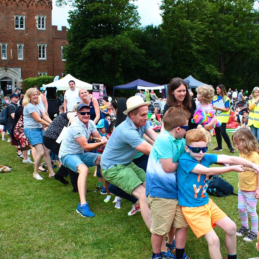 Tug of war in the castle grounds