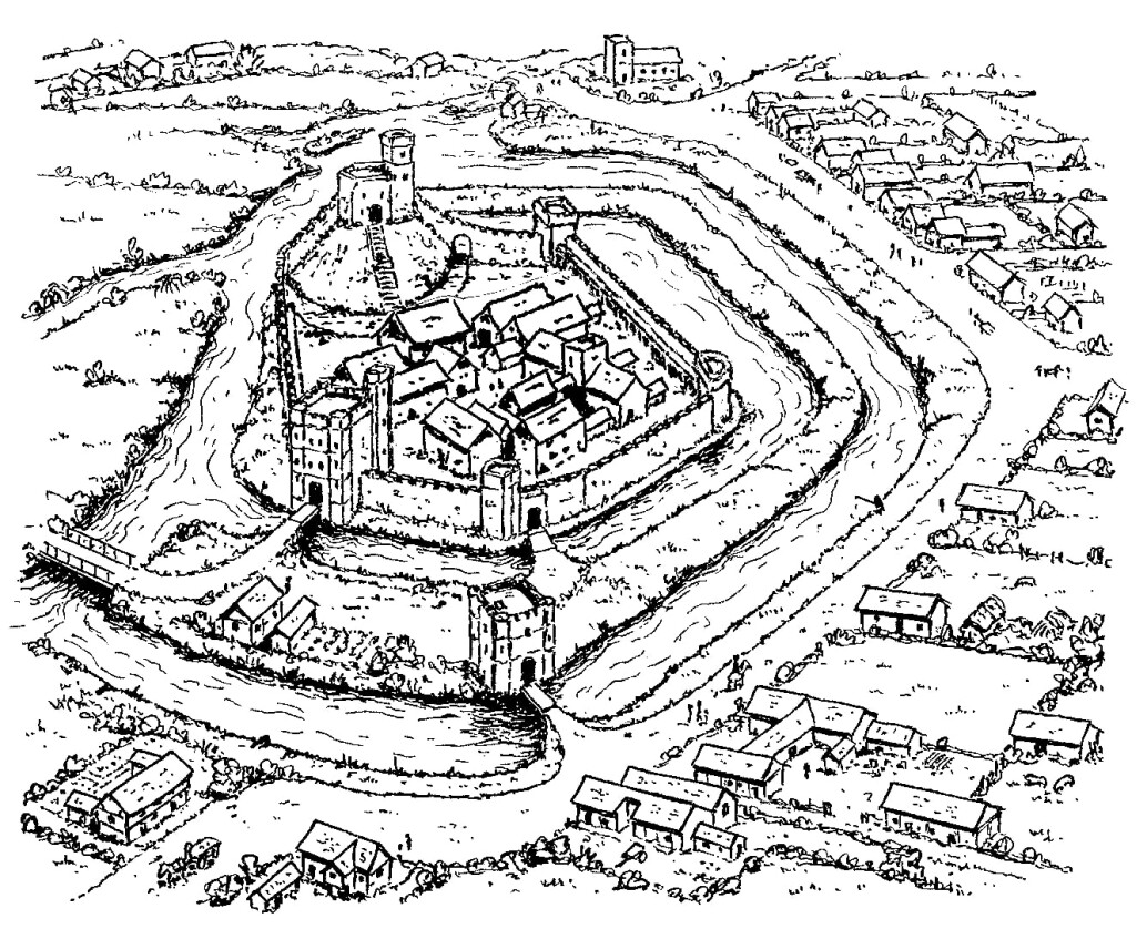Old drawing of hertford castle design