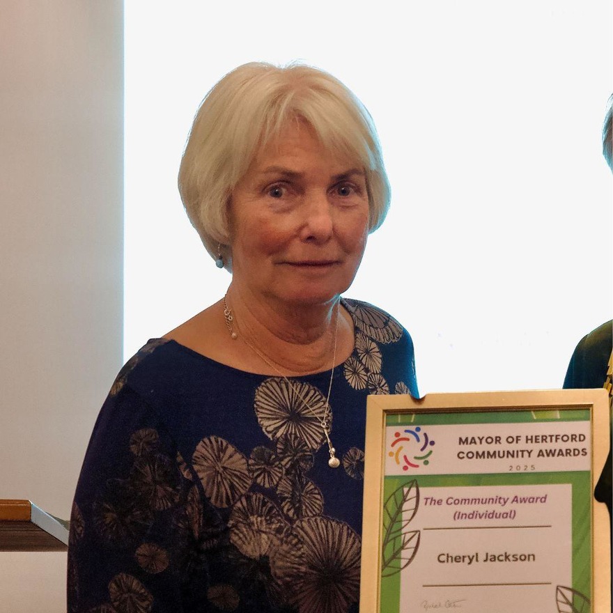 Cheryl Jackson - providing support through the Hertford and District Food Bank