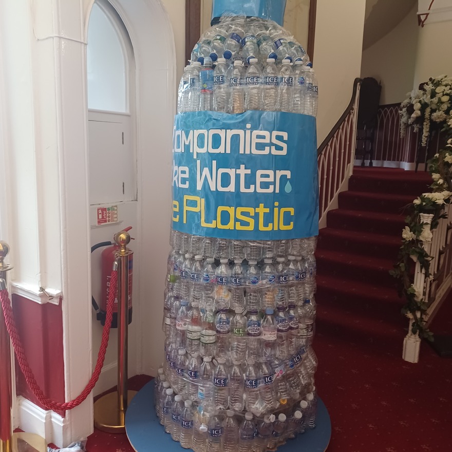 Our Refill partner, Ware Town Council bring their giant water bottle display to Hertford
